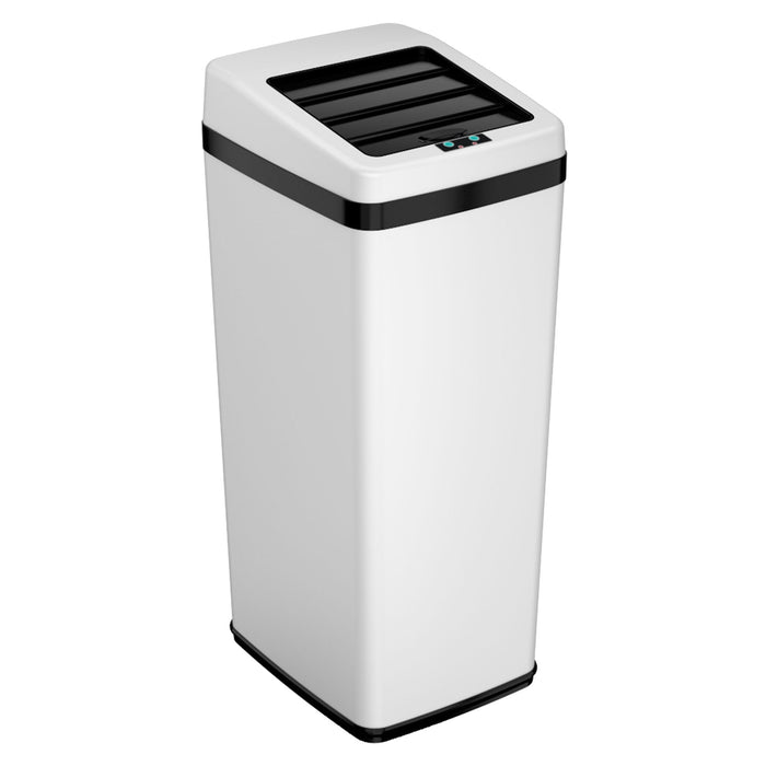 14 Gallon White Self-Contained Electric-Motor Sensor Kitchen Trash Can with AbsorbX iTouchless Housewares and Products Inc.