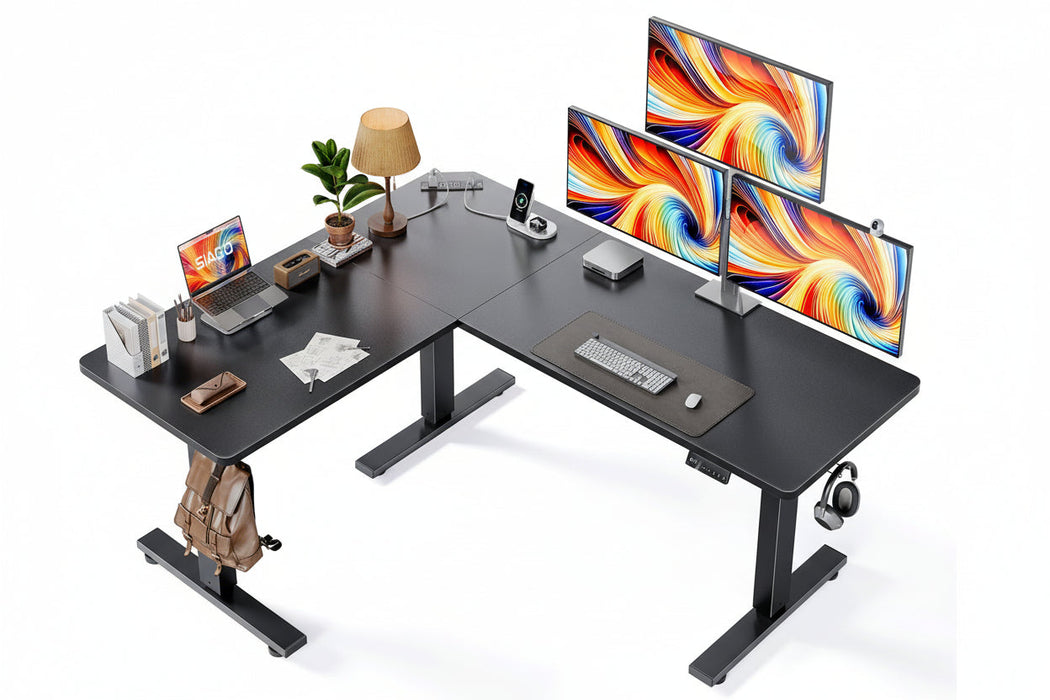 OdinLake S4 Home Office  L Shaped Standing Desk(75"D x 63"W x 46"H)