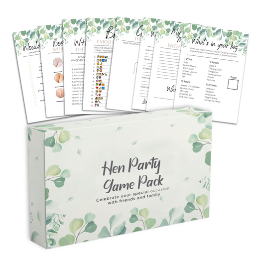 8 Hen Party Games Bundle -  80 game pack  - 10, 20, 30 or 40 Guests Pack, Fun & Laughter for Bridal Event ForeverLily