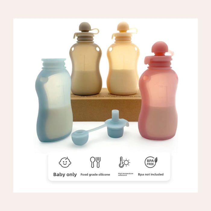 Reusable Silicone Food Storage Pouches 150ml - For Milk, Purees & Snacks