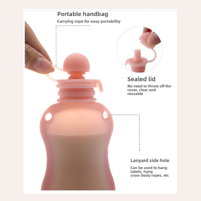 Reusable Silicone Food Storage Pouches 150ml - For Milk, Purees & Snacks