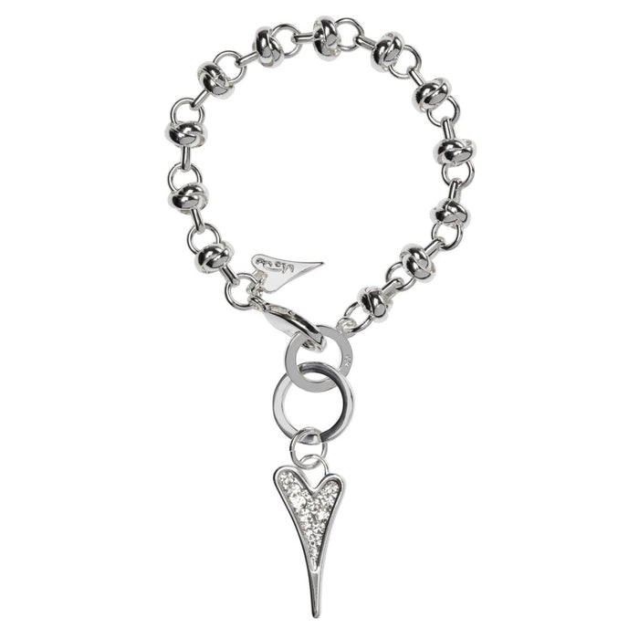 SILVER DIAMANTE HEART BRACELET* missdeeuk