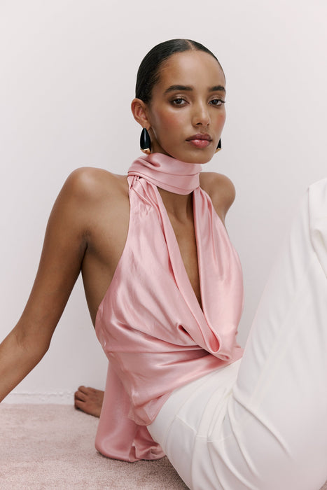 Indra Cowl Top Pink KIANNA