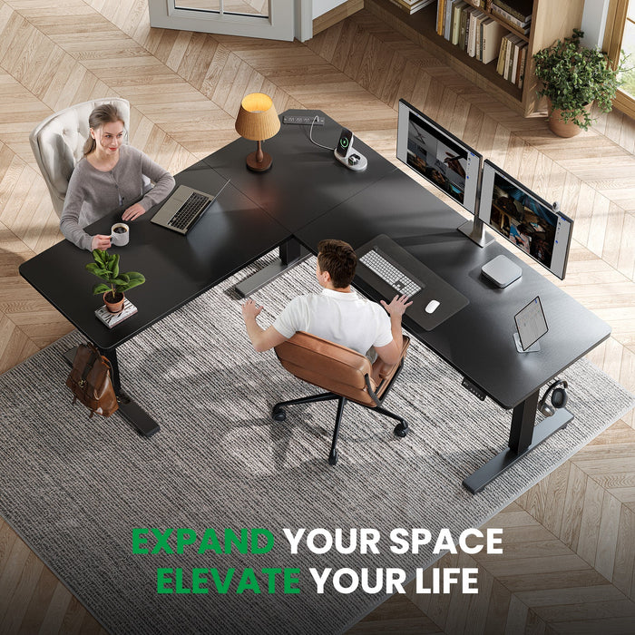 OdinLake S4 Home Office  L Shaped Standing Desk(75"D x 63"W x 46"H)