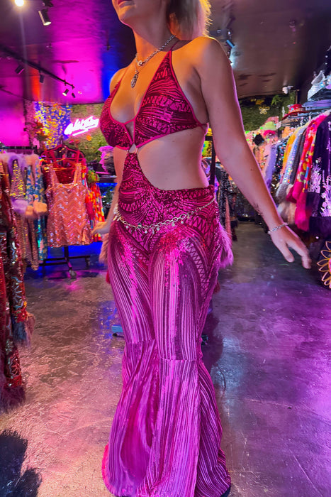 The Pink Sabrina Sequin Catsuit Wild Thing