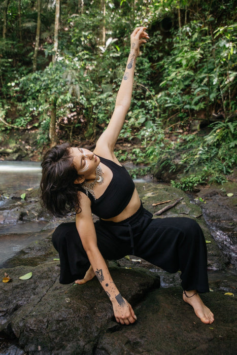 Relaxed Fit Flowing Lounge Pants Heart Earth Craft