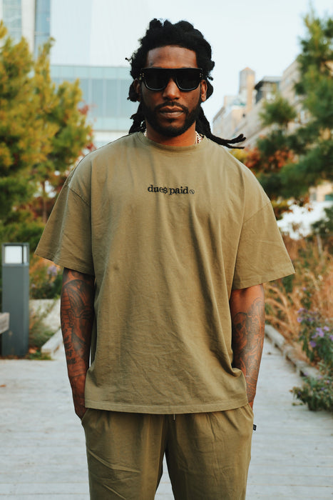 Dues Paid (Military Green - Oversize Shirt) Fly Supply Co