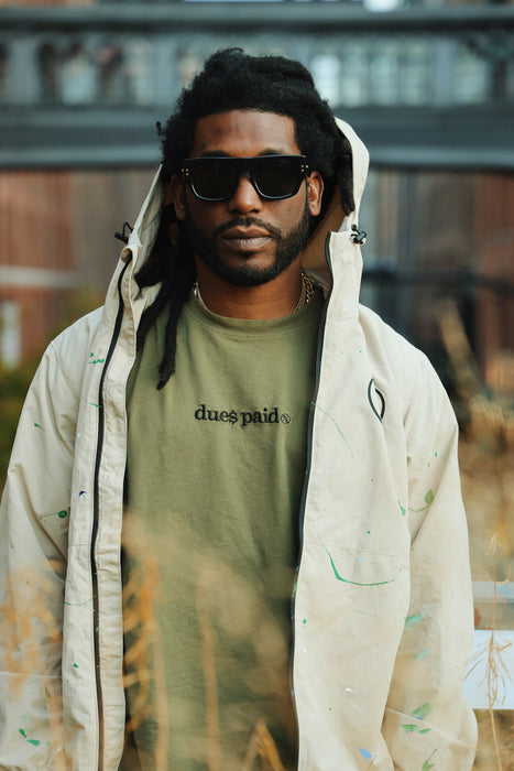 Dues Paid (Military Green - Oversize Shirt) Fly Supply Co