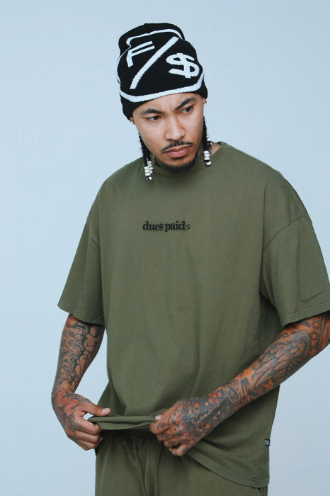 Dues Paid (Military Green - Oversize Shirt) Fly Supply Co