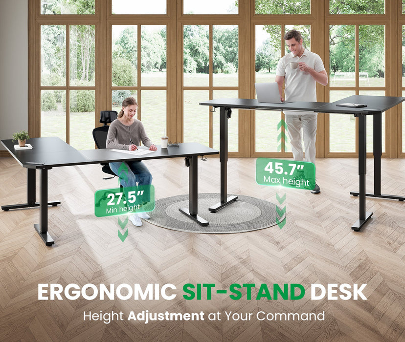 OdinLake S4 Home Office  L Shaped Standing Desk(75"D x 63"W x 46"H)
