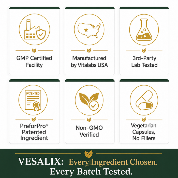 Vesalix Digestive Supplement with Prebiotic, Probiotic & Postbiotic