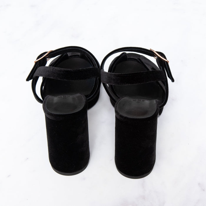Hermès Jazz 90 Black Velvet Sandals