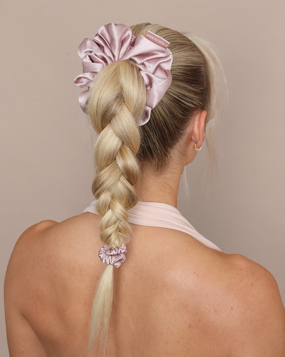 Frenchies 100% Silk Large Pink Scrunchie