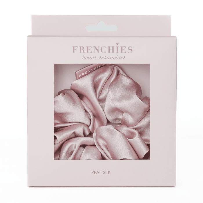 Frenchies 100% Silk Large Pink Scrunchie