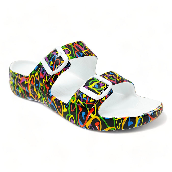 Women's PAW Print Adjustable 2-Strap Sandals