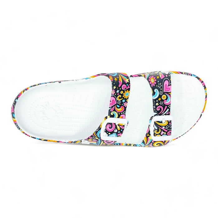 Women's PAW Print Adjustable 2-Strap Sandals