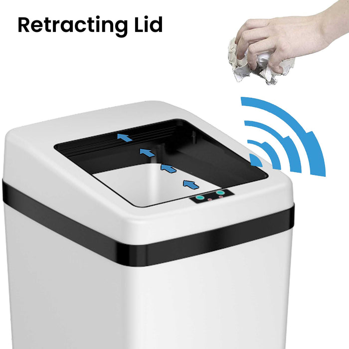 14 Gallon White Self-Contained Electric-Motor Sensor Kitchen Trash Can with AbsorbX iTouchless Housewares and Products Inc.