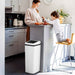 14 Gallon White Self-Contained Electric-Motor Sensor Kitchen Trash Can with AbsorbX iTouchless Housewares and Products Inc.