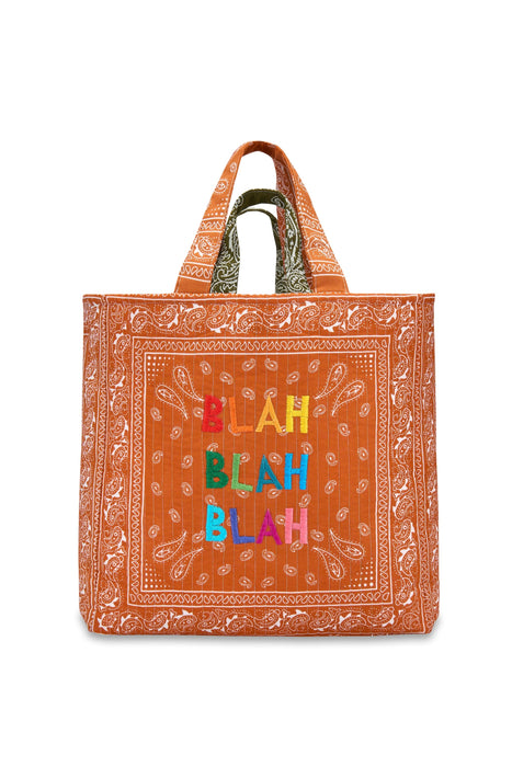 LEO Quilted Turuncu Maxi Tote Çanta - BLAH BLAH BLAH