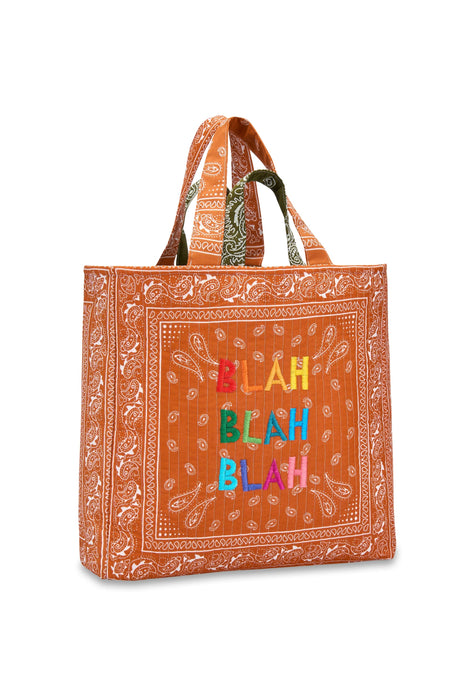LEO Quilted Turuncu Maxi Tote Çanta - BLAH BLAH BLAH