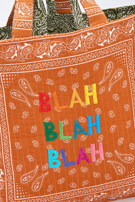 LEO Quilted Turuncu Maxi Tote Çanta - BLAH BLAH BLAH
