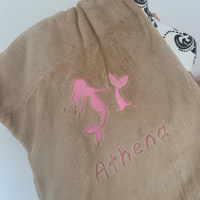 Mermaid - Kids Large Fleece Blanket - Personalised