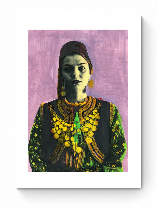 Painting. Lady in Kastoria #1 | Wall art painting poster from Greece