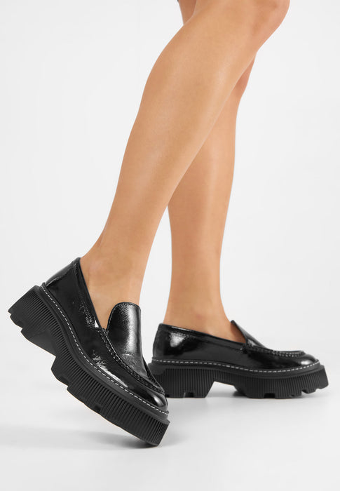 Penny Dark Brown Chunky Loafers enibbana.com