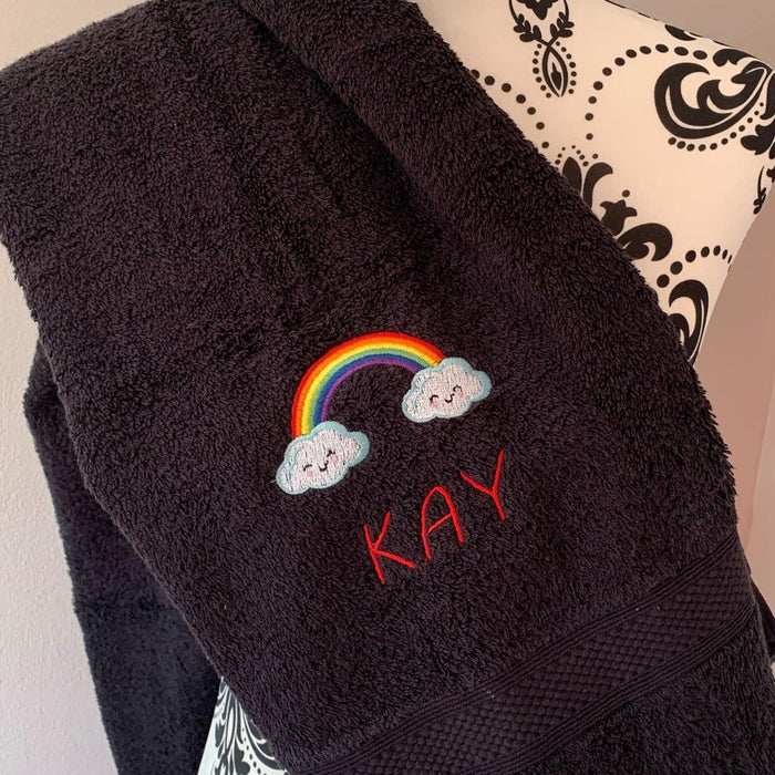 Rainbow Clouds Towels - Personalised