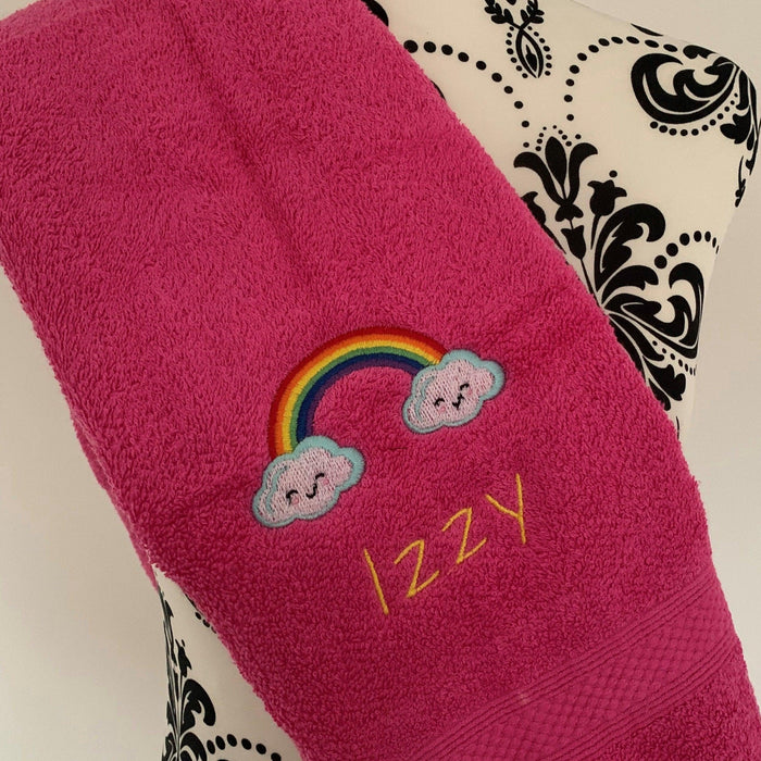 Rainbow Clouds Towels - Personalised