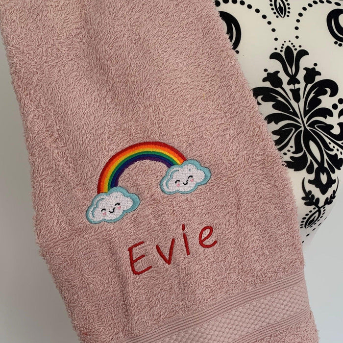Rainbow Clouds Towels - Personalised