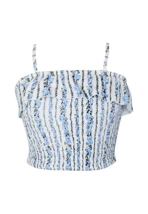 Flowers By Zoe Printed Ruffle Top