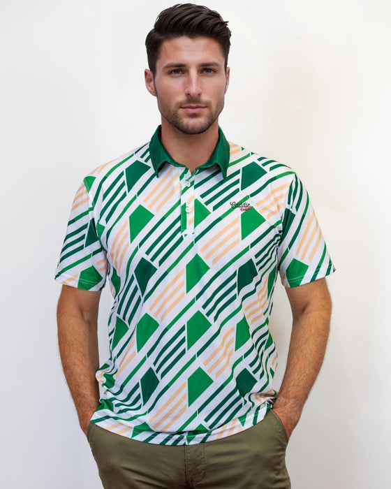 Green Geo Performance Golf Polo