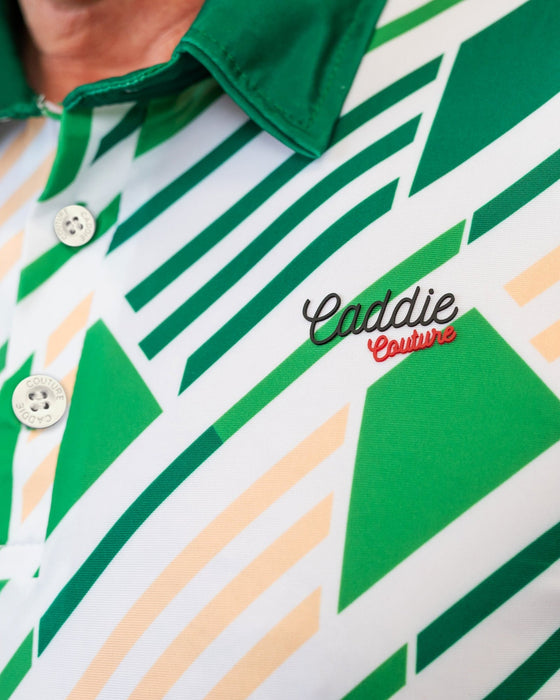 Green Geo Performance Golf Polo