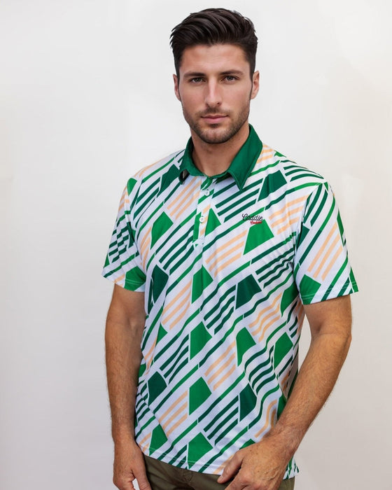 Green Geo Performance Golf Polo