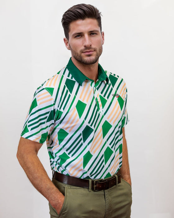 Green Geo Performance Golf Polo