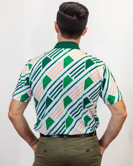 Green Geo Performance Golf Polo