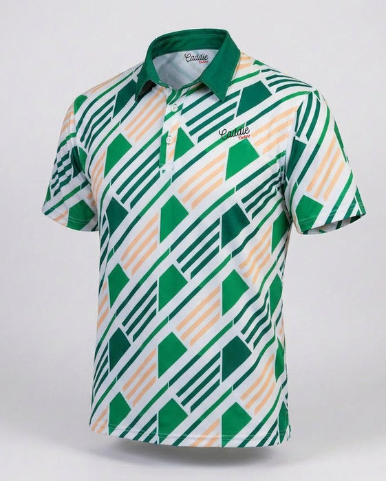 Green Geo Performance Golf Polo