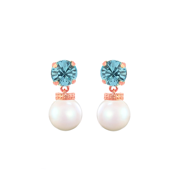 Isabel Aquamarine Pearl Drop Earrings TigerlillyJewelry