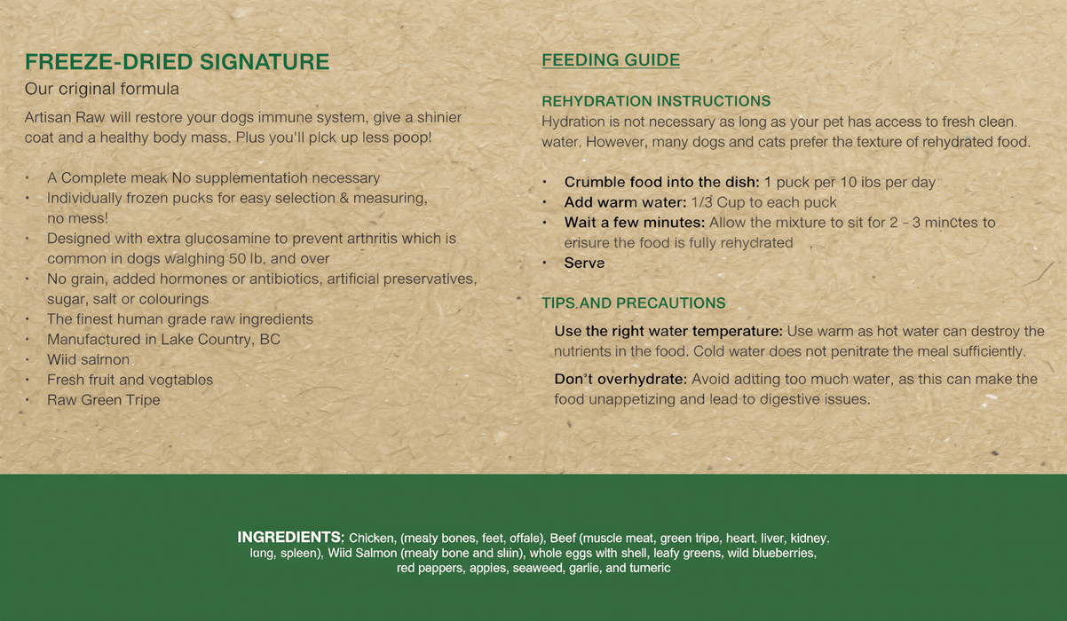 Signature Complete Meal - 25 lbs Raw Food Eq.